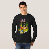 Black Cat Easter Day Bunny Eggs Costume Mannen vro T-shirt (Voorkant volledig)