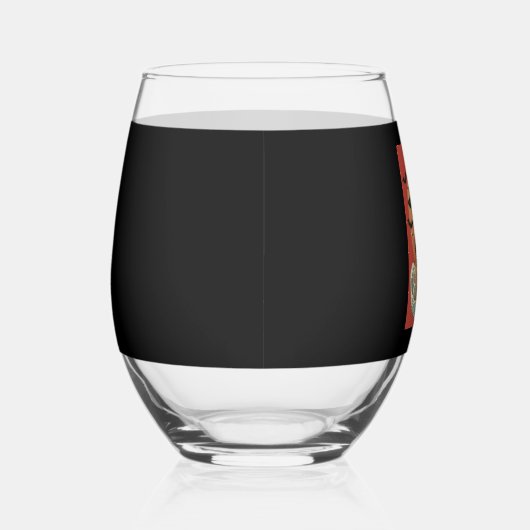 Black cat eats Japanese ramen for Halloween Wijnglas Zonder Voet (Rechts)