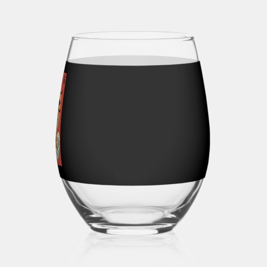 Black cat eats Japanese ramen for Halloween Wijnglas Zonder Voet (Links)