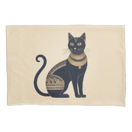 Black Cat Egyptisch geïnspireerde crème Kussensloop