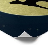 Black cat elegant silhouette and moon poster (Hoek)