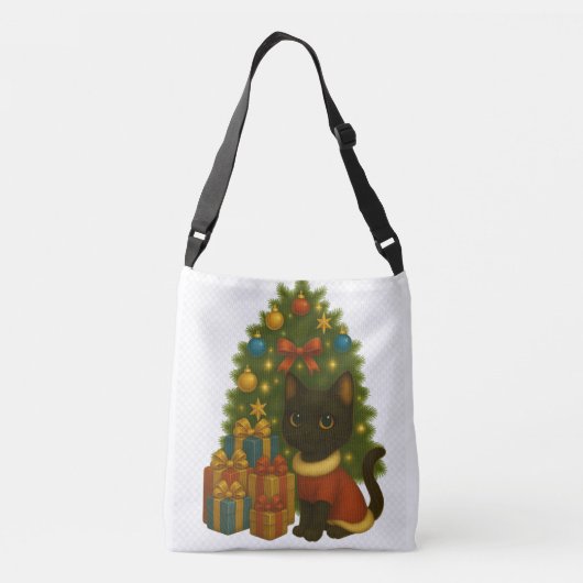 “Black Cat Emi and the Christmas Tree” Crossbody Tas (Achterkant)