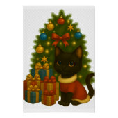 “Black Cat Emi and the Christmas Tree” Perfect Poster (Voorkant)