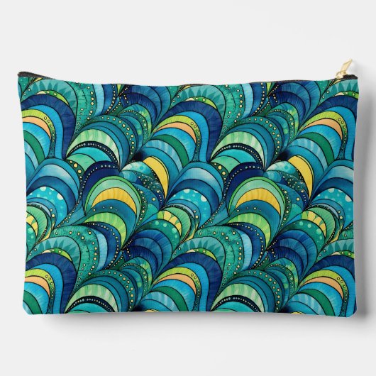 Black Cat en Celestial Moon Print Accessoire Pouch Etui (Achterkant)