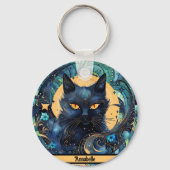 Black Cat en Celestial Moon Sleutelhanger (Voorkant)