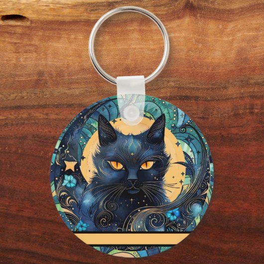 Black Cat en Celestial Moon Sleutelhanger (Achterkant)