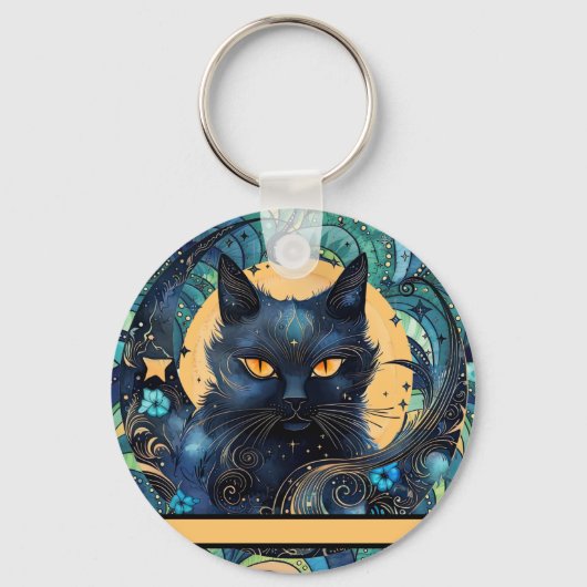 Black Cat en Celestial Moon Sleutelhanger (Achterkant)