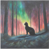 Black Cat en het noorderlicht Sticker (Voorkant)