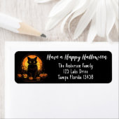 Black Cat en Jack-o-lantaarns Etiket (Insitu)