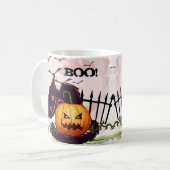 Black Cat en Jack o' Lantern Halloween Koffiemok (Voorkant links)