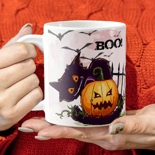 Black Cat en Jack o' Lantern Halloween Koffiemok