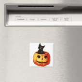  Black Cat en Lachende Jack-o-Lantern Magneet (Insitu (Vaatwasser))
