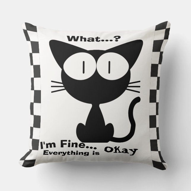 Black Cat en Lover Sierkussen (Voorkant)