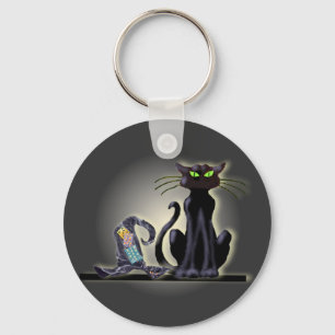 BLACK CAT EN PET VAN SHARON SHARPE SLEUTELHANGER