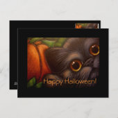 BLACK CAT EN PUMPKIN HALLOEEN Briefkaart (Voorkant / Achterkant)