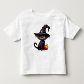 Black Cat en Pumpkin Halloween Kinder Shirts (Voorkant)