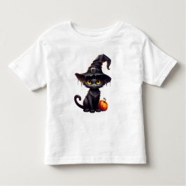Black Cat en Pumpkin Halloween Kinder Shirts
