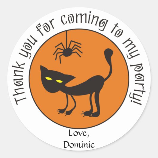 Black Cat en Spider Halloween Dank u Stickers (Voorkant)