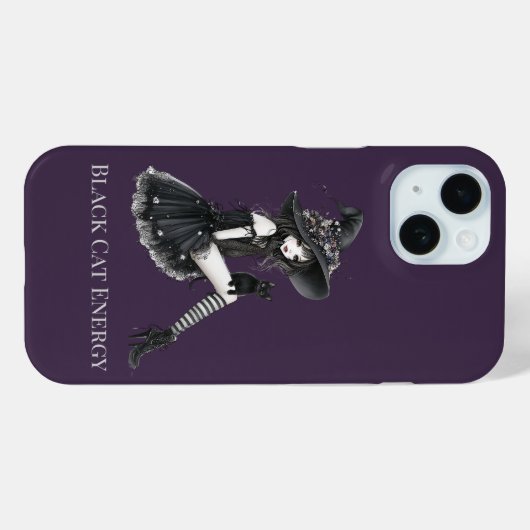 Black Cat Energy Gothic Witch Phone Case (Achterkant (horizontaal))