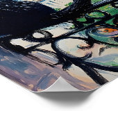 Black cat enjoying the view of the Eiffel Tower Poster (Hoek)