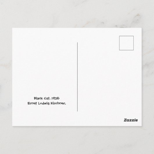 Black Cat, Ernst Ludwig Kirchner, Fine Art Briefka Briefkaart (Achterkant)