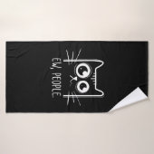 Black Cat Ew People Funny Cat Lover Badhanddoek (Badhanddoek)