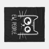 Black Cat Ew People Funny Cat Lover Fleece Deken (Voorkant (Horizontaal))