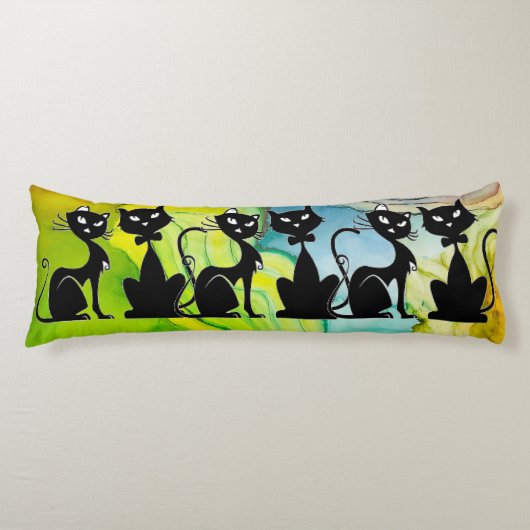 Black Cat Express Body Kussen (Voorkant)