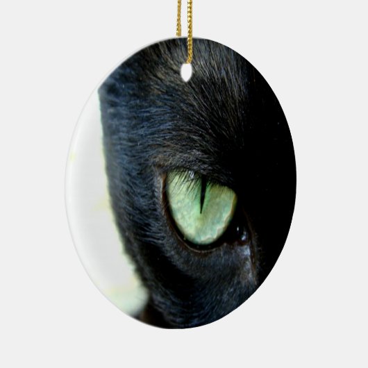 Black Cat Eye Keramisch Ornament (Rechts)