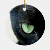 Black Cat Eye Keramisch Ornament (Voorkant)