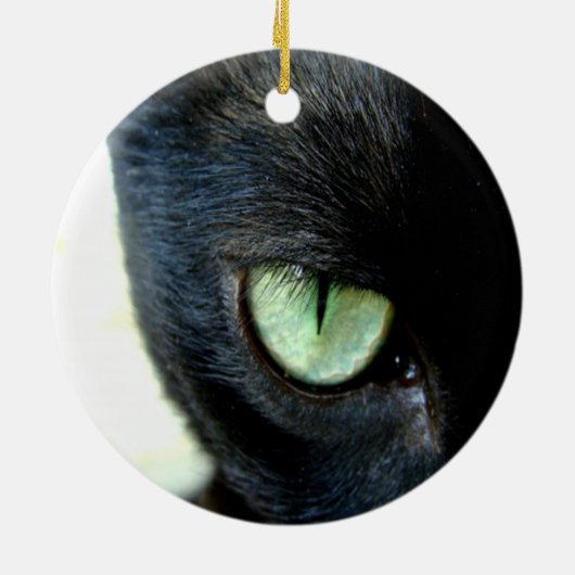 Black Cat Eye Keramisch Ornament (Achterkant)