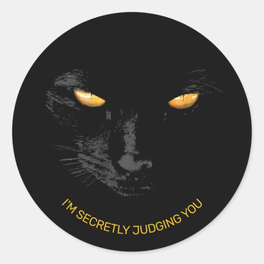 Black Cat Eyes grappig aanpasbaar Ronde Sticker (Voorkant)