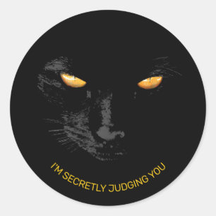 Black Cat Eyes grappig aanpasbaar Ronde Sticker