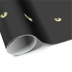 Black Cat Eyes Halloween Cadeaupapier