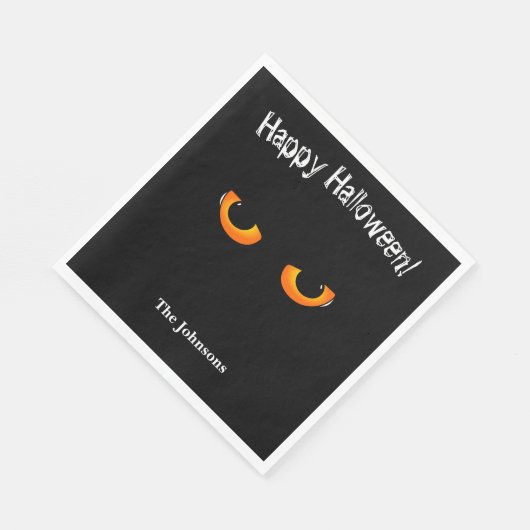 Black Cat Eyes Halloween Party Servetten (Hoek)