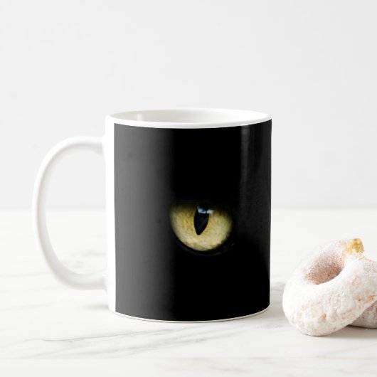 Black Cat Eyes | Kat Eye Macro Koffiemok (Met donut)