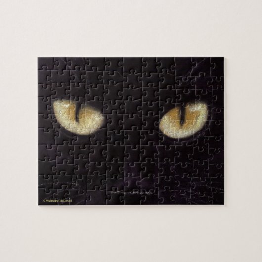 Black Cat Eyes Puzzle Legpuzzel (Horizontaal)