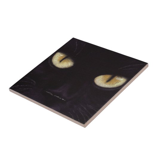 Black Cat Eyes Tile Tegeltje (Zijkant)