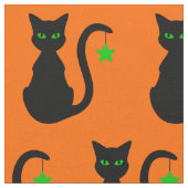 Black Cat Fabric Stof (Close Up)