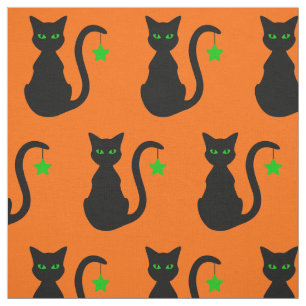Black Cat Fabric Stof