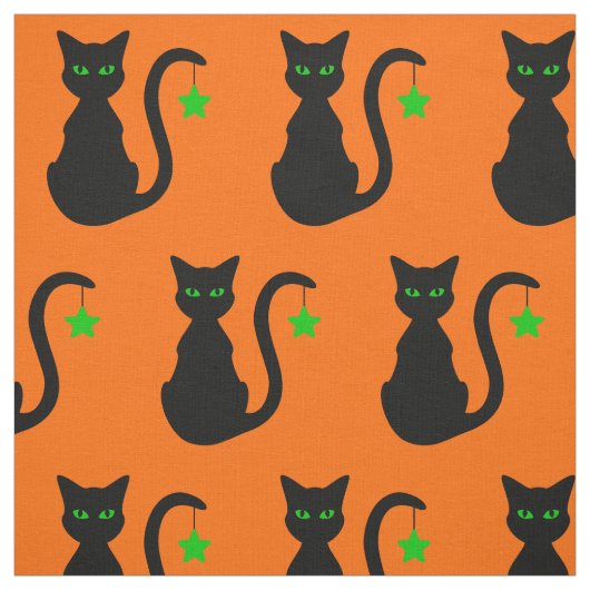 Black Cat Fabric Stof (Swatch)
