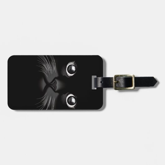 Black Cat Face Bagagelabel (Voorkant horizontaal)