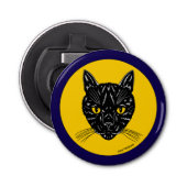 Black Cat Face Button Flesopener (Voorkant)