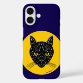 Black Cat Face Case-Mate iPhone Case (Achterkant)