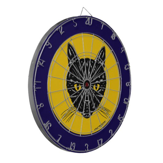 Black Cat Face Dartbord (Voorkant Links)