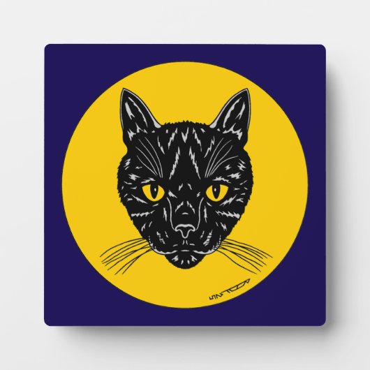 Black Cat Face Fotoplaat (Voorkant)