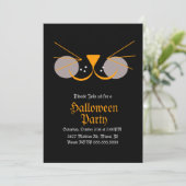 Black Cat Face Halloween Birthday Party Kaart (Staand voorkant)