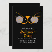 Black Cat Face Halloween Birthday Party Kaart (Voorkant / Achterkant)
