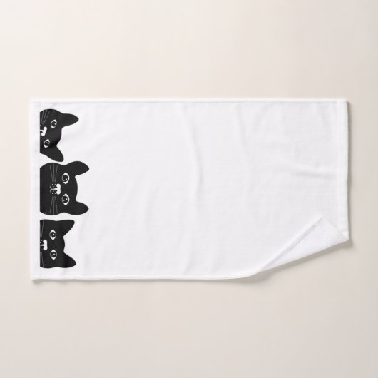 "Black Cat Face" Handdoeken Set (Handdoek)