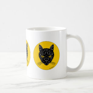 Black Cat Face Koffiemok